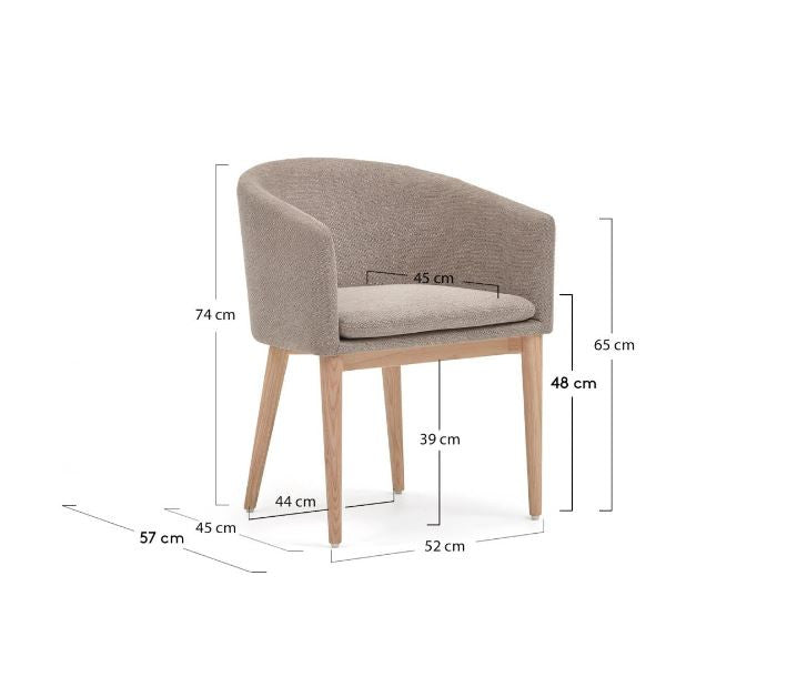 Scaun dining maro din textil Harlan Kave Home