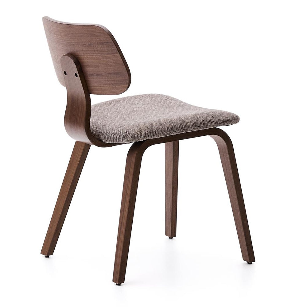 Scaun dining maro inchis/bej din lemn Gena Kave Home