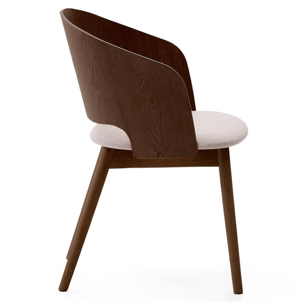 Scaun dining maro inchis/bej din lemn Senoa Kave Home