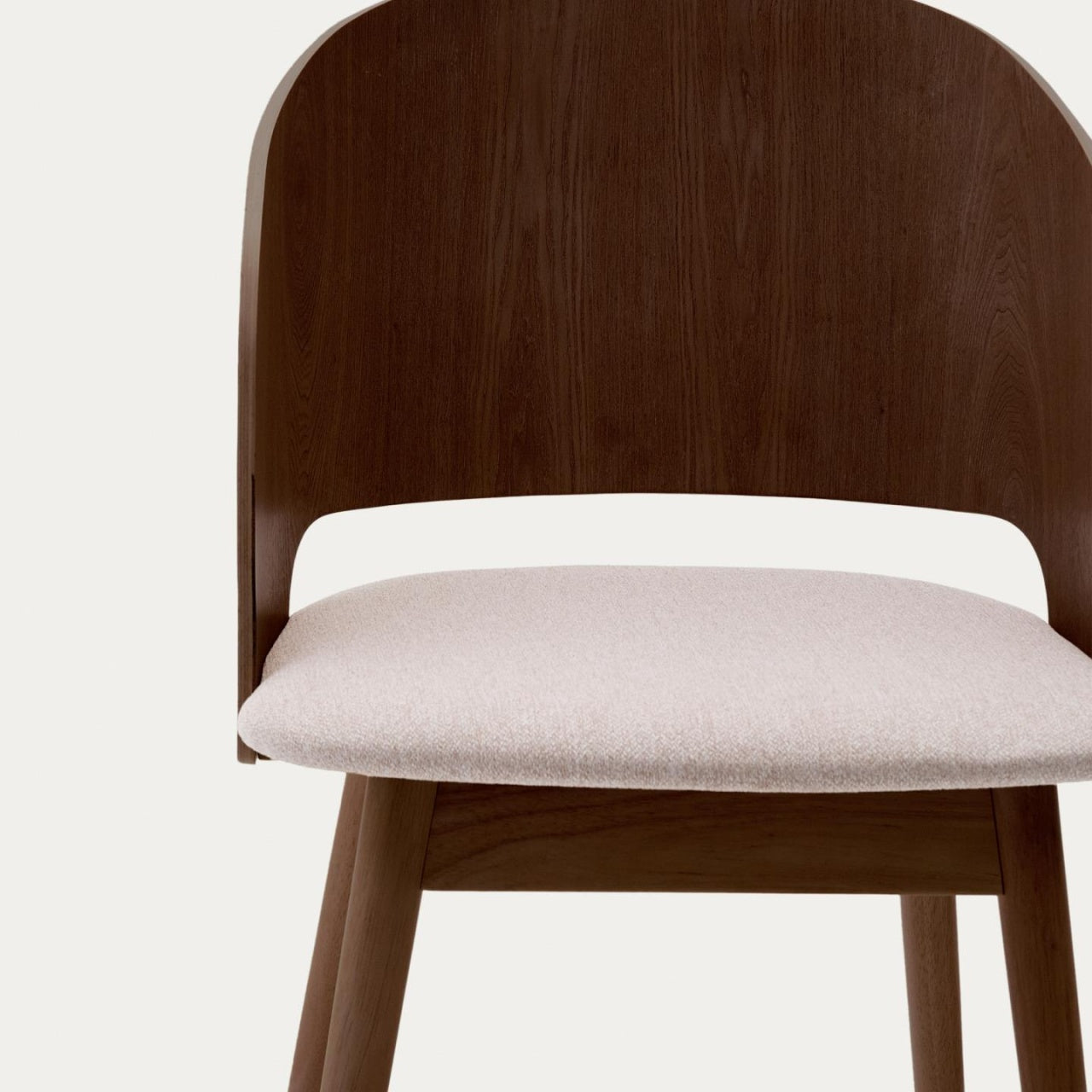 Scaun dining maro inchis/bej din lemn Senoa Kave Home