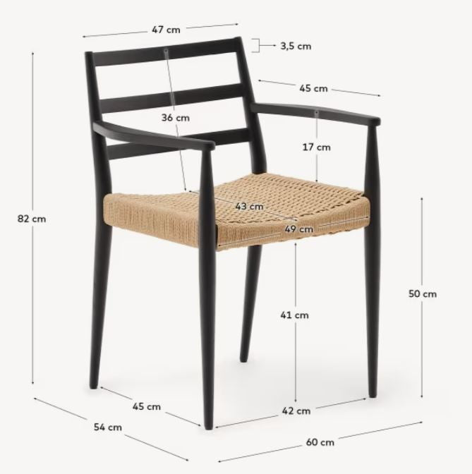Scaun dining maro/negru din lemn Analy Kave Home