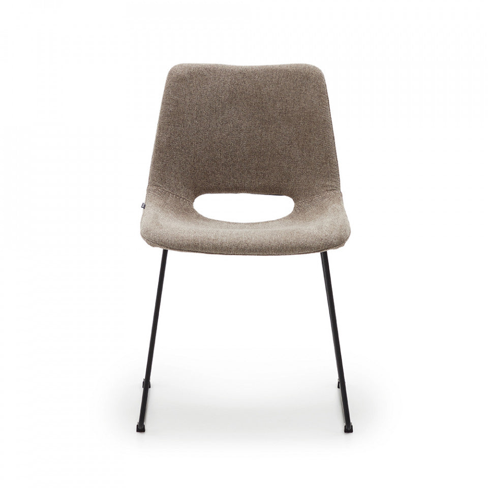 Scaun dining maro/negru din textil Zahara Kave Home