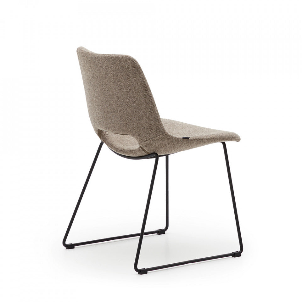 Scaun dining maro/negru din textil Zahara Kave Home