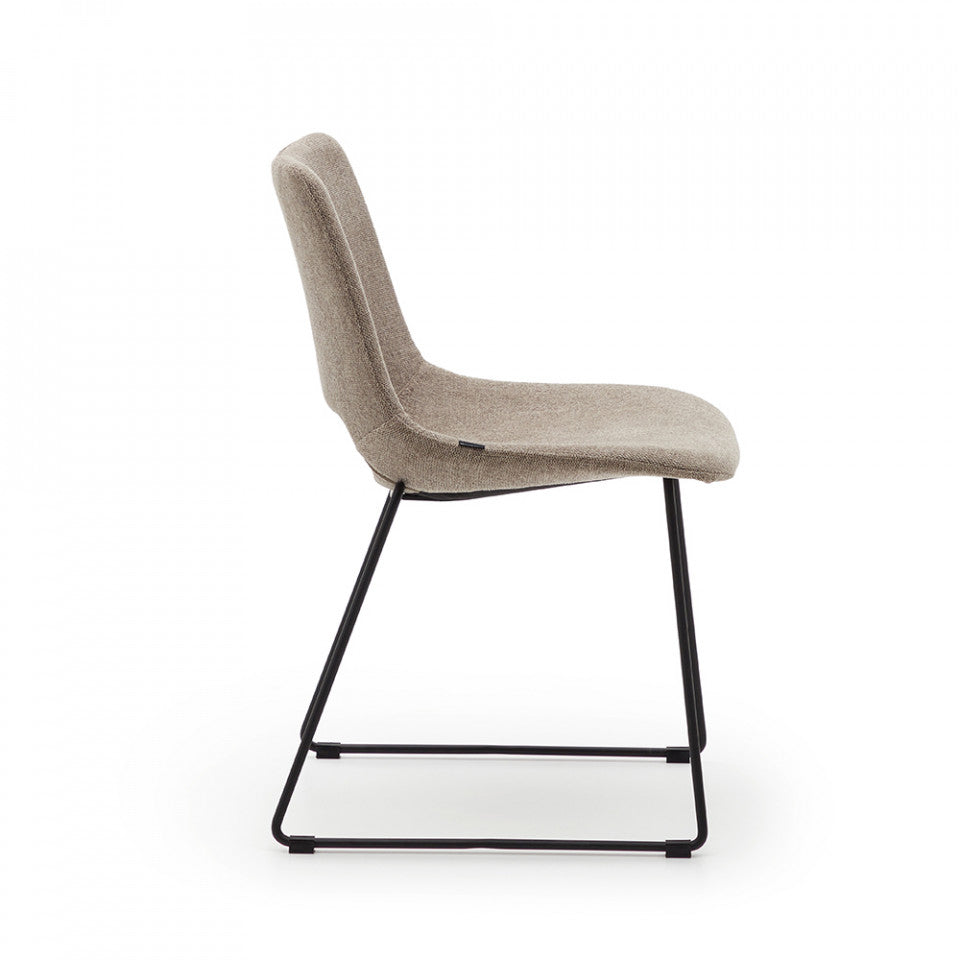 Scaun dining maro/negru din textil Zahara Kave Home