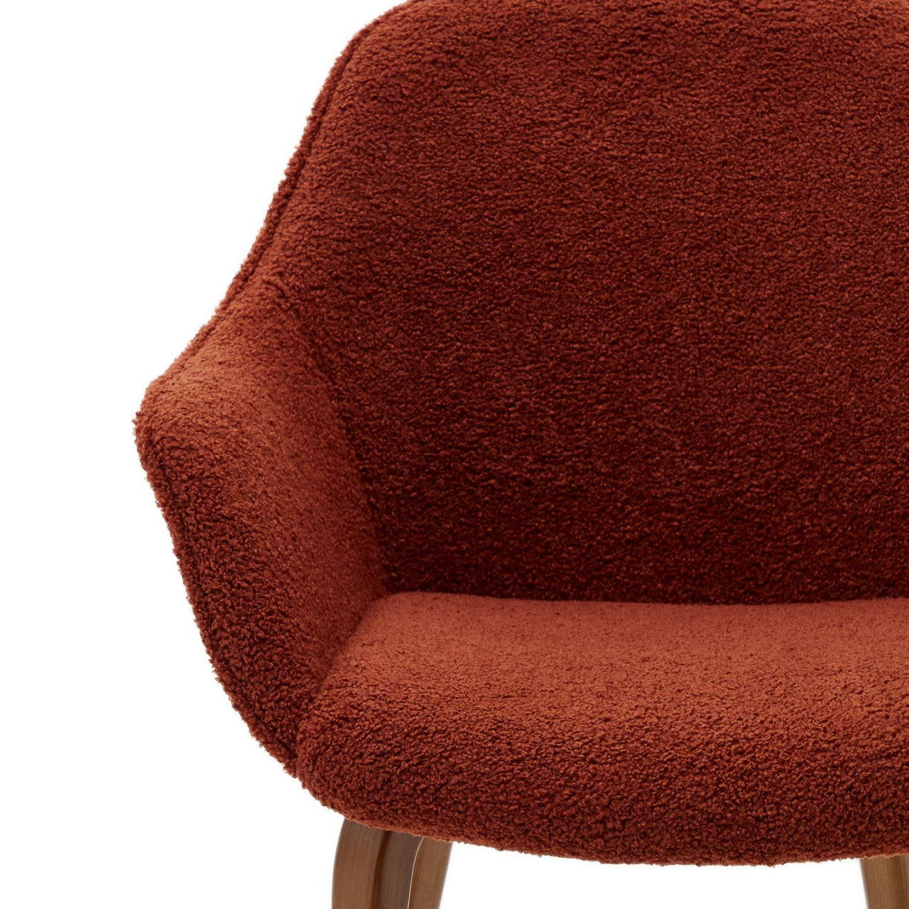 Scaun dining maro teracota/maro inchis din textil Aleli Shearling Kave Home