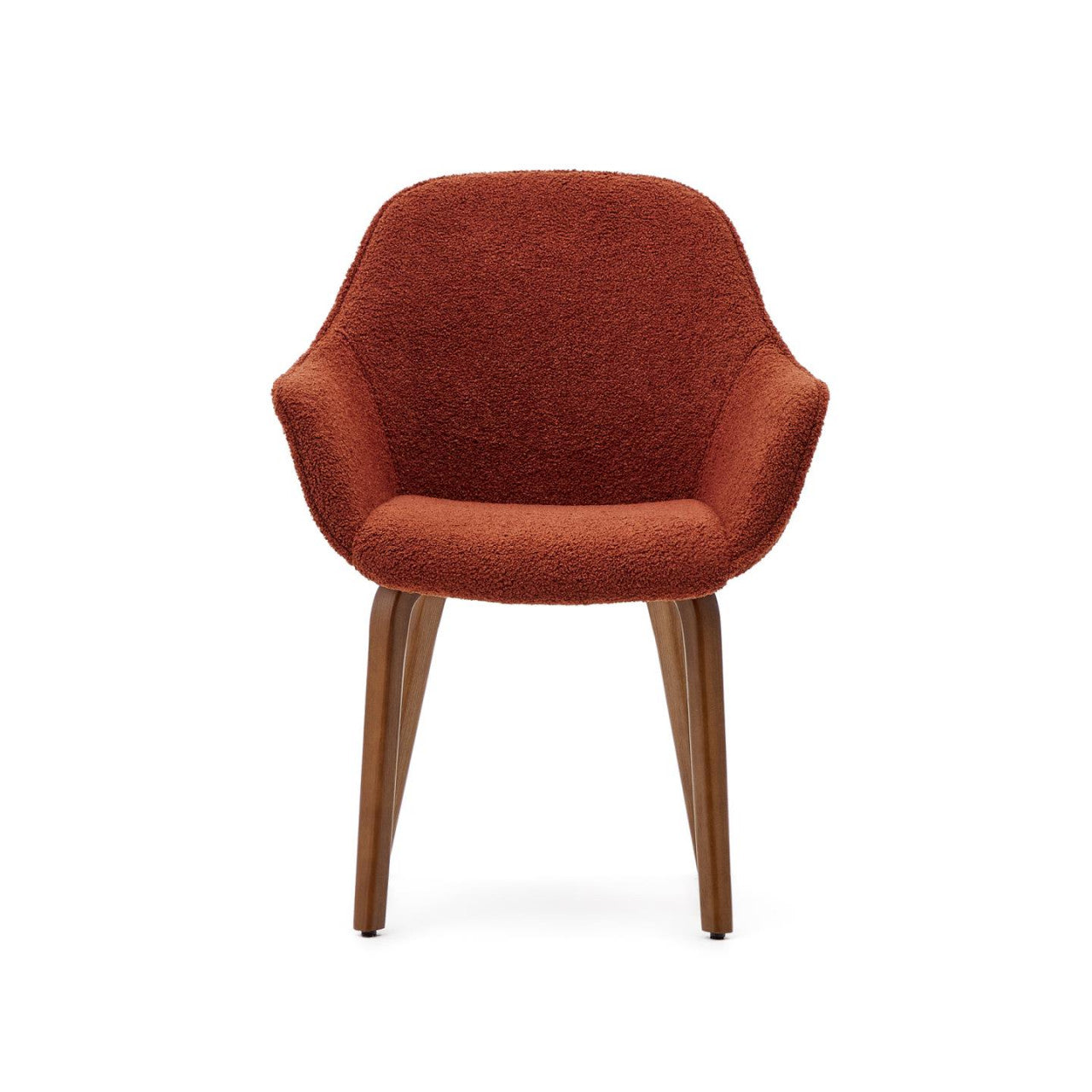Scaun dining maro teracota/maro inchis din textil Aleli Shearling Kave Home