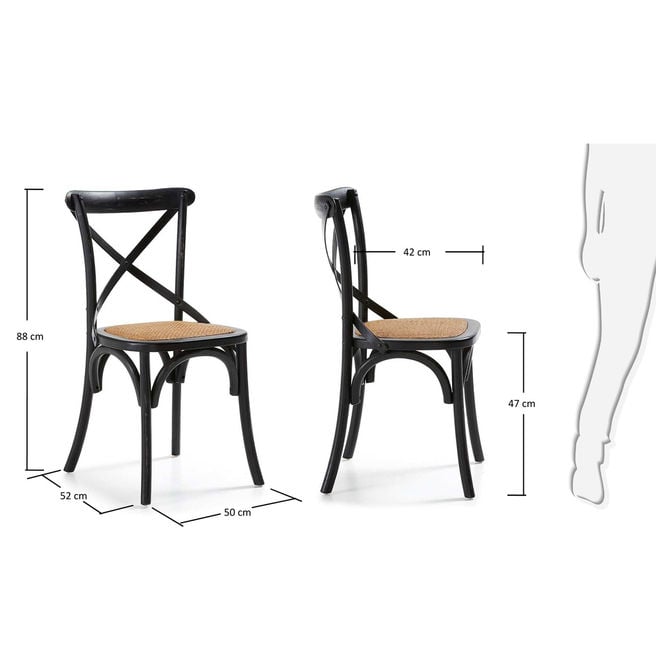 Scaun dining negru din lemn Alsie Kave Home
