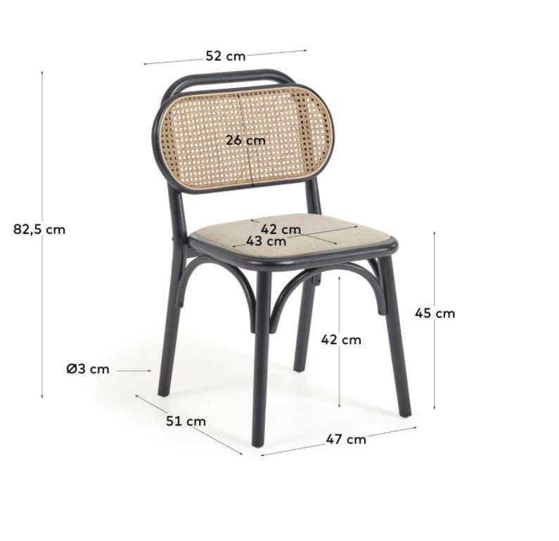 Scaun dining negru din lemn Doriane Kave Home