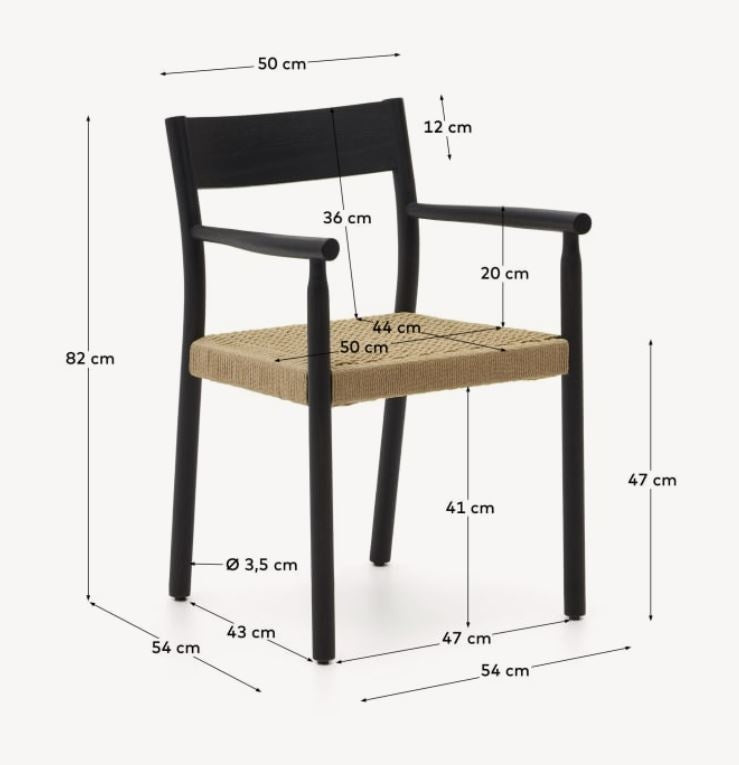 Scaun dining negru din lemn Yalia Kave Home
