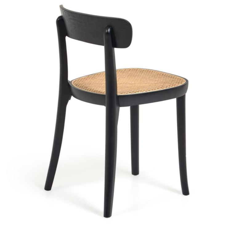 Scaun dining negru/maro din lemn Romane Kave Home