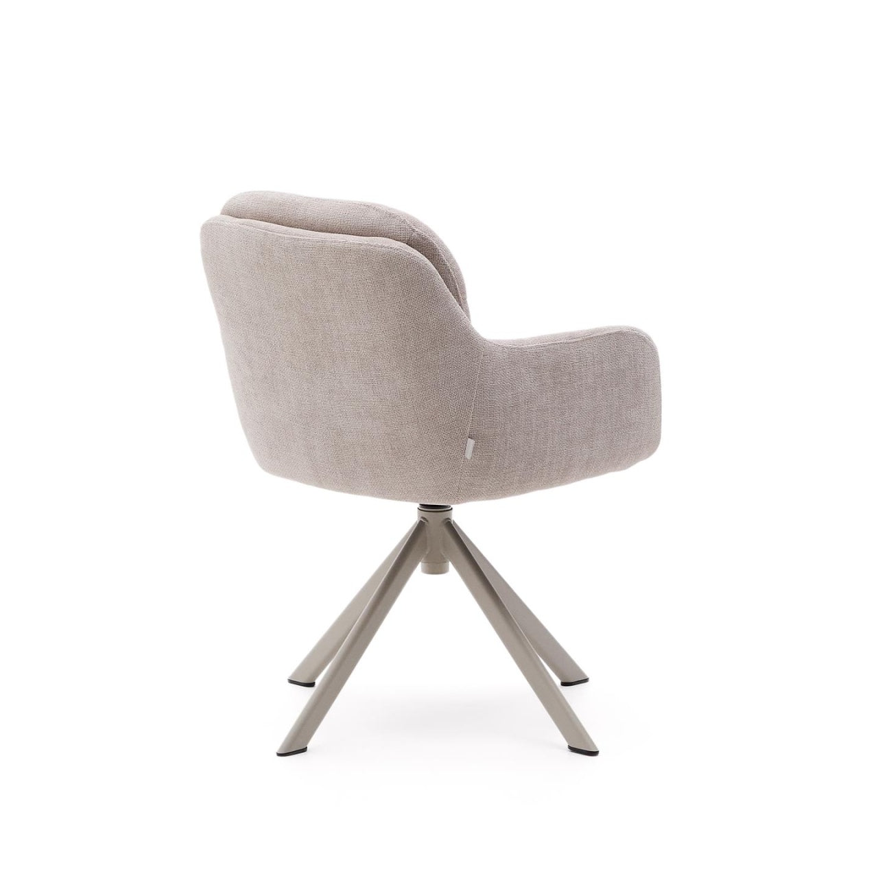 Scaun dining rotativ bej din textil Lexa Chenille Kave Home