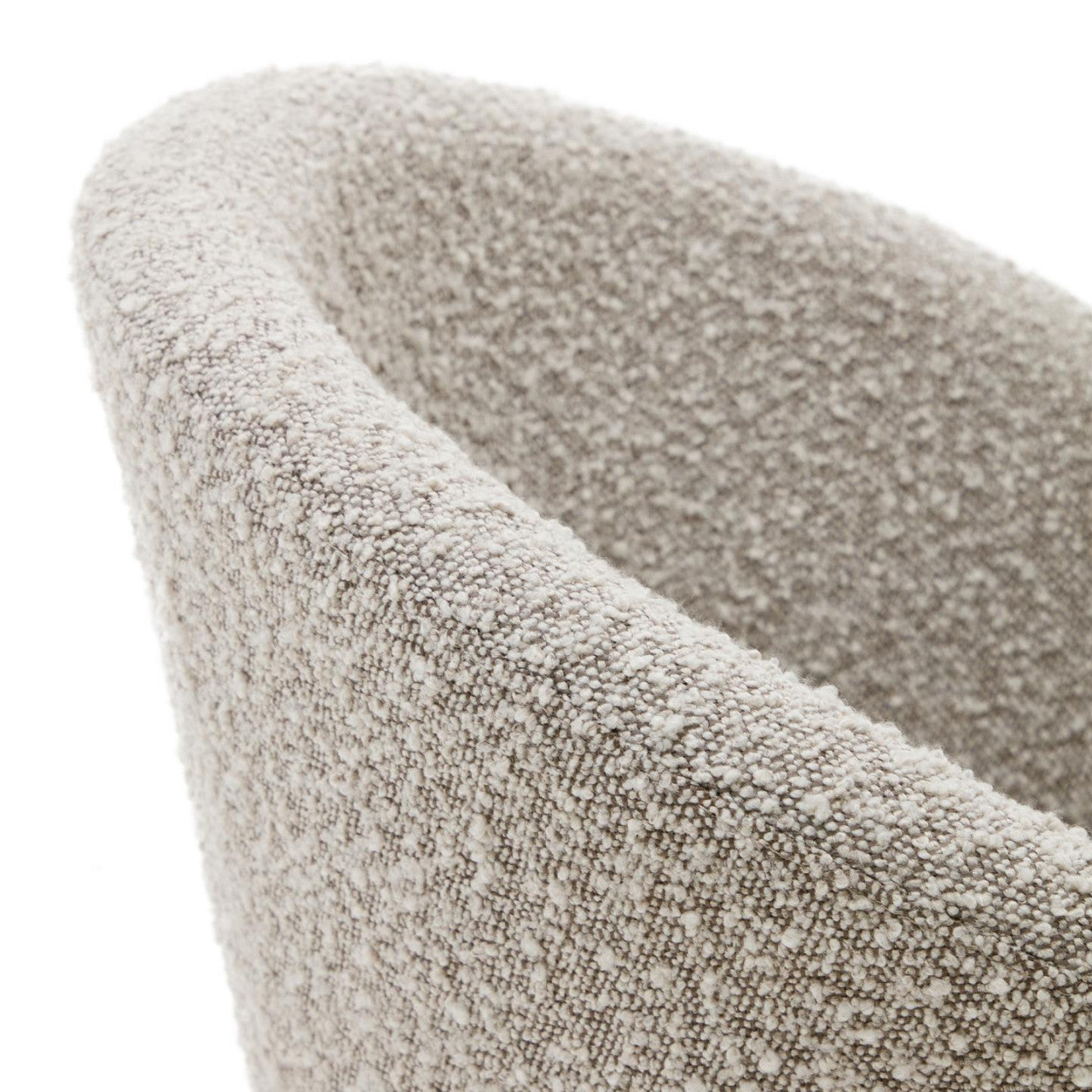 Scaun dining rotativ gri din textil Marvin Fleece Kave Home