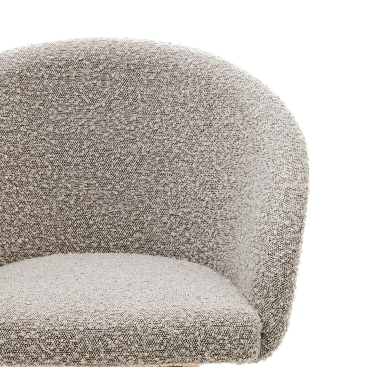 Scaun dining rotativ gri din textil Marvin Fleece Kave Home