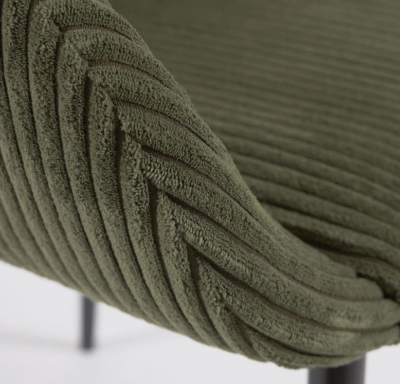 Scaun dining verde din catifea Konna Style Kave Home