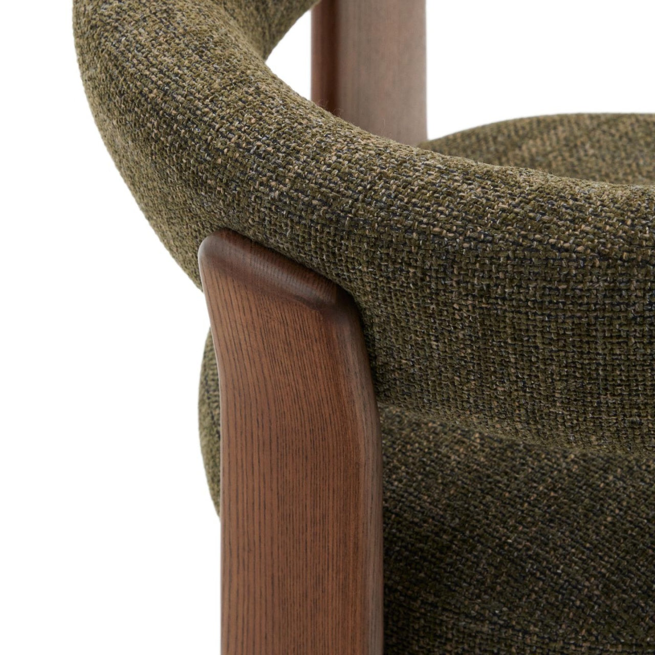 Scaun dining verde din textil Granite Chenille Kave Home
