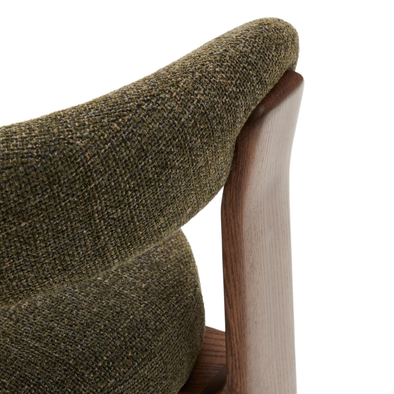 Scaun dining verde din textil Granite Chenille Kave Home