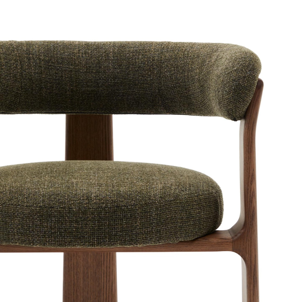 Scaun dining verde din textil Granite Chenille Kave Home
