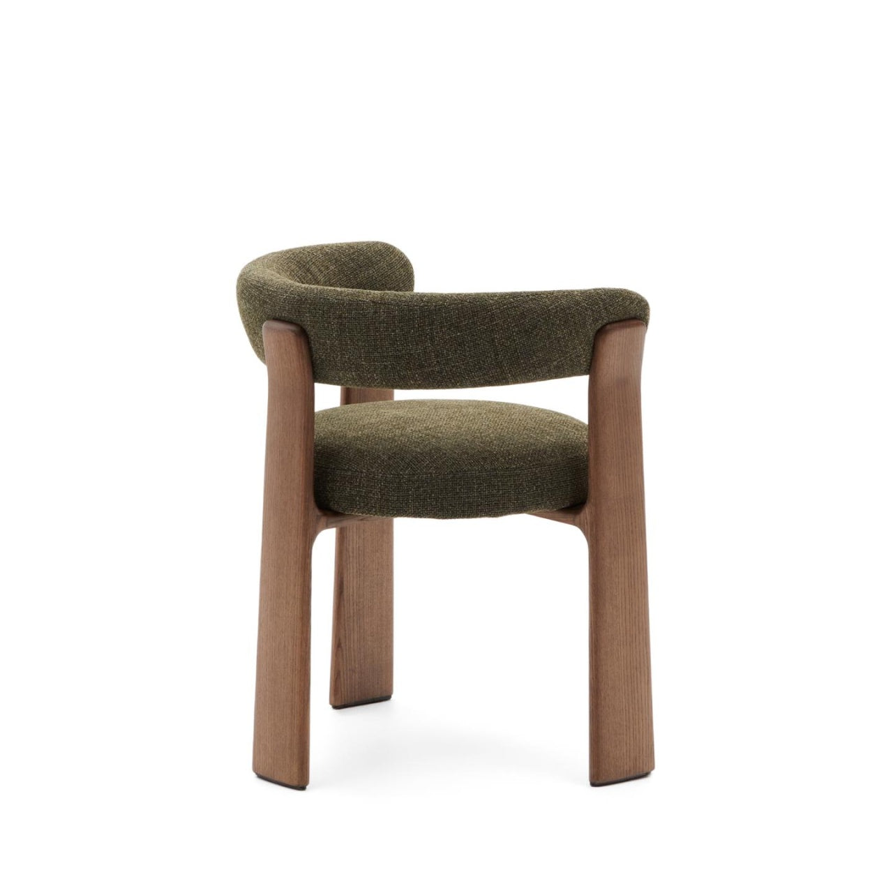 Scaun dining verde din textil Granite Chenille Kave Home