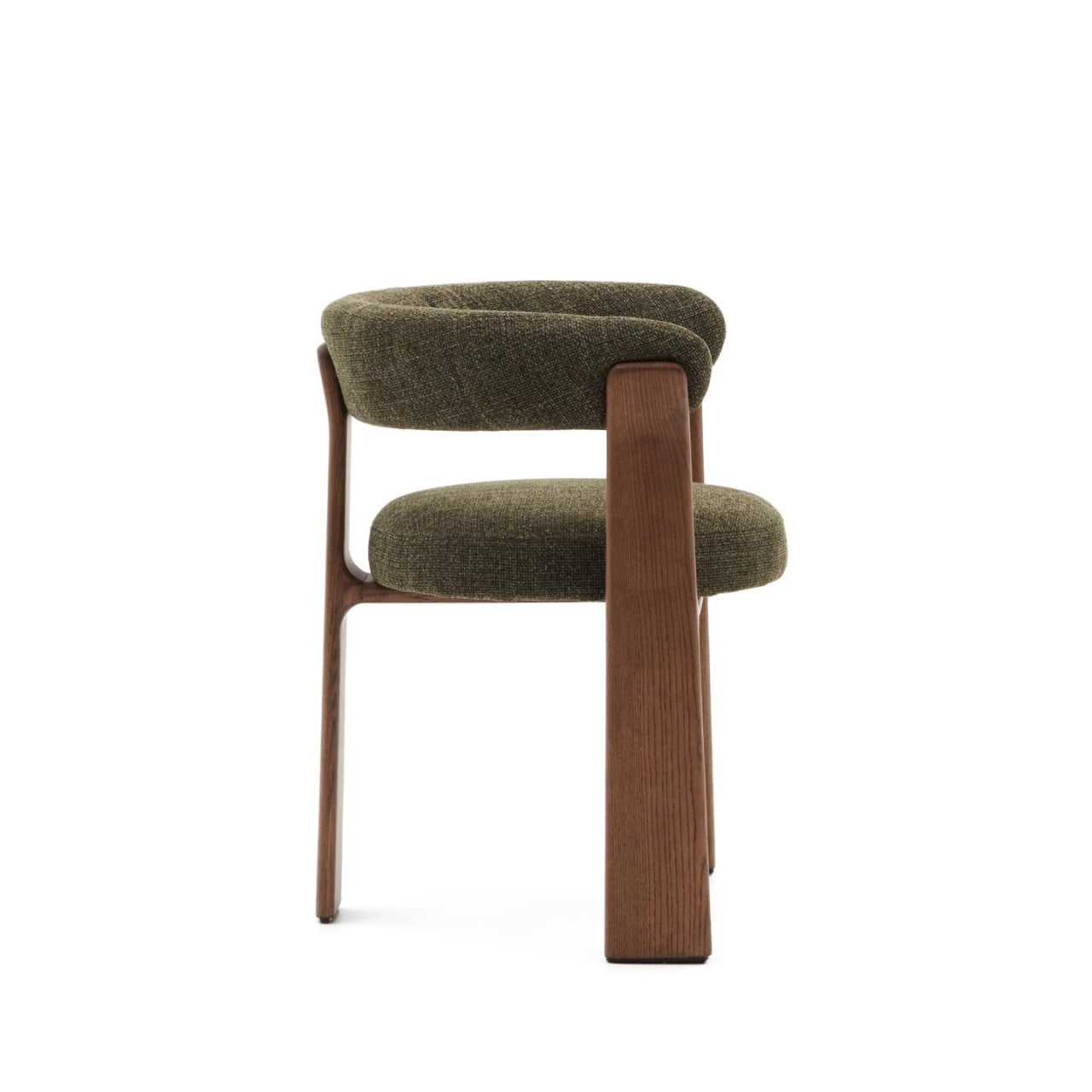 Scaun dining verde din textil Granite Chenille Kave Home