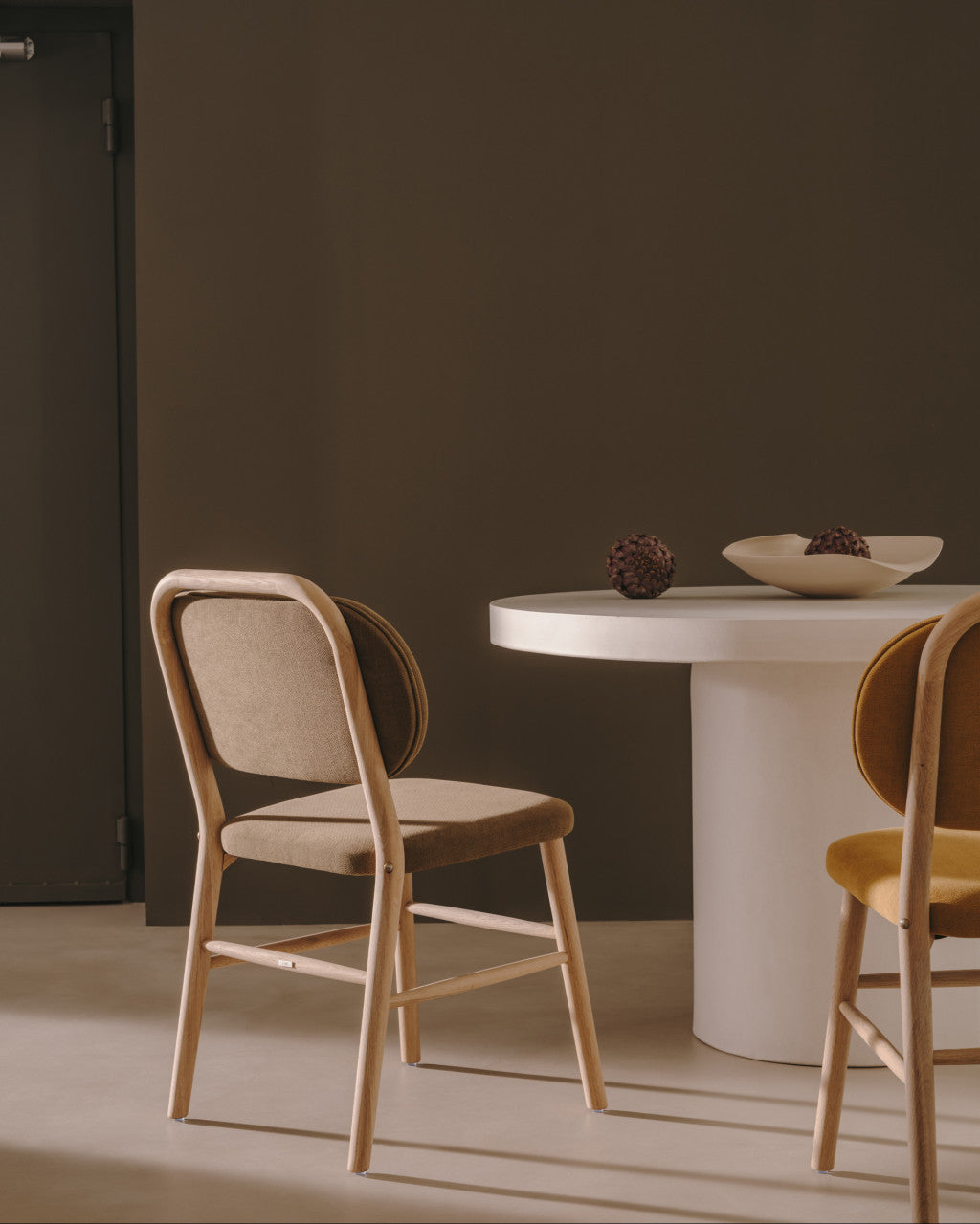 Scaun dining verde din textil Helda Kave Home