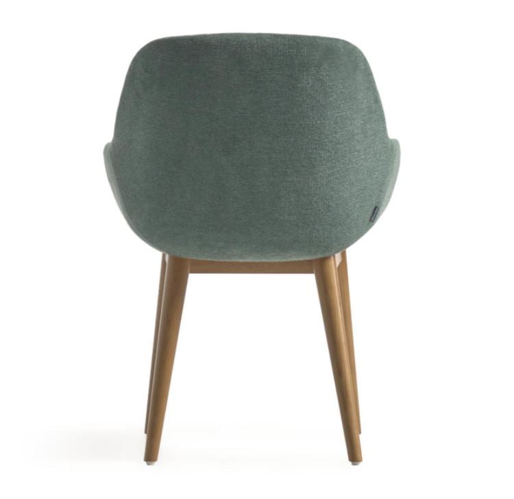 Scaun dining verde din textil Konna Kave Home