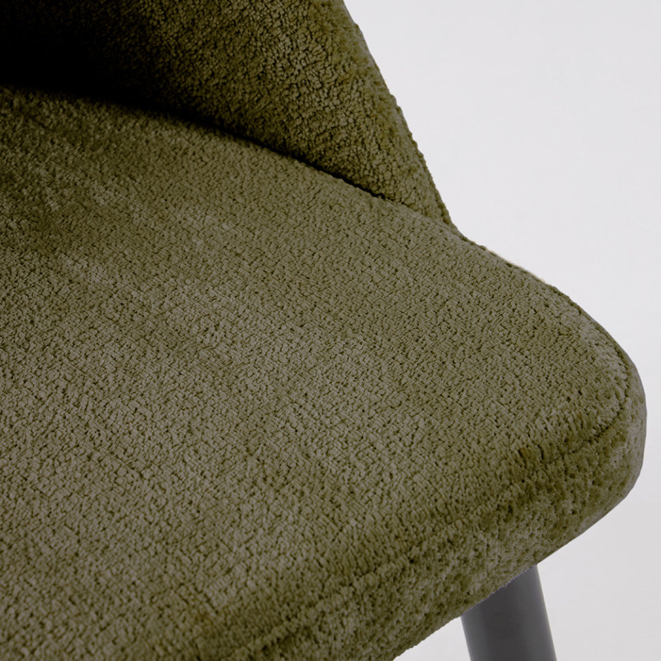 Scaun dining verde din textil Mael Kave Home