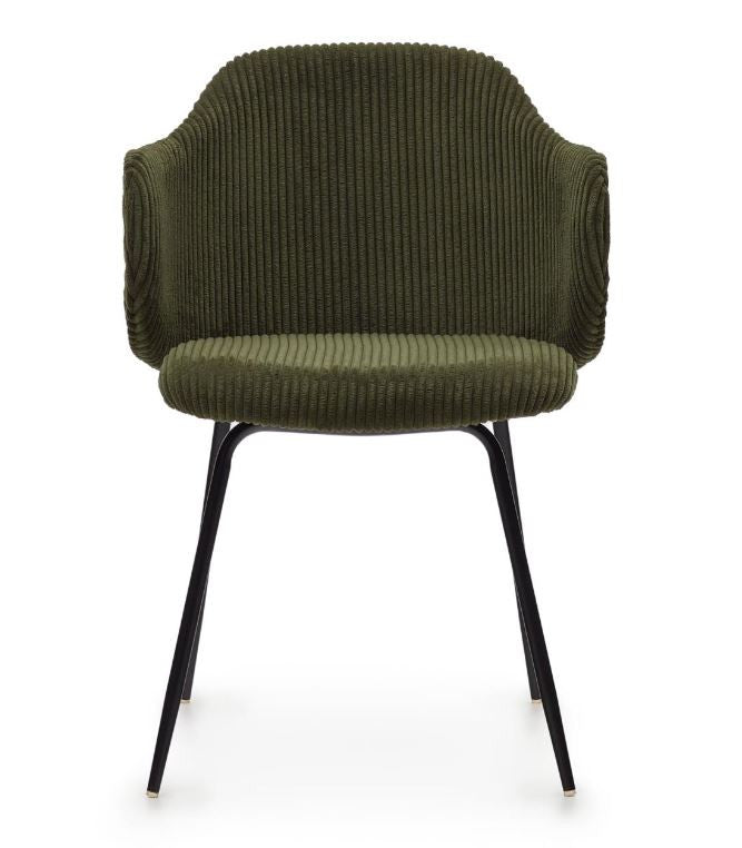 Scaun dining verde din textil Suanna Kave Home