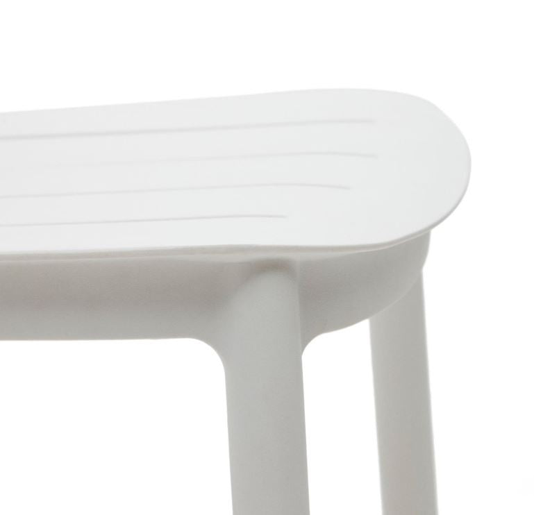 Scaun exterior bar alb din plastic Morella Kave Home