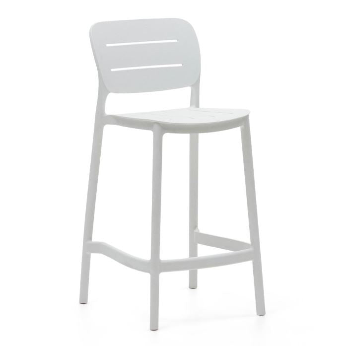 Scaun exterior bar alb din plastic Morella Kave Home
