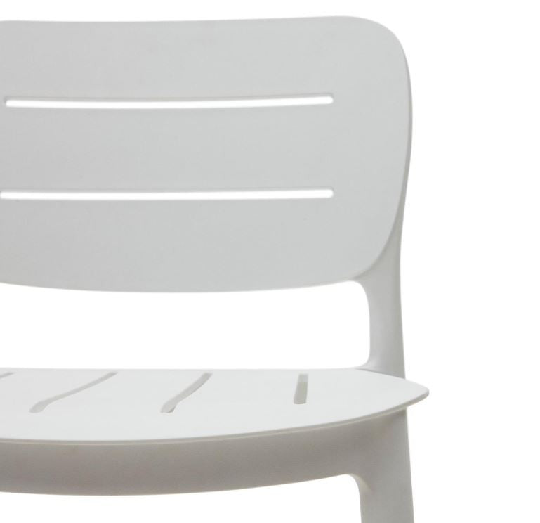 Scaun exterior bar alb din plastic Morella Kave Home
