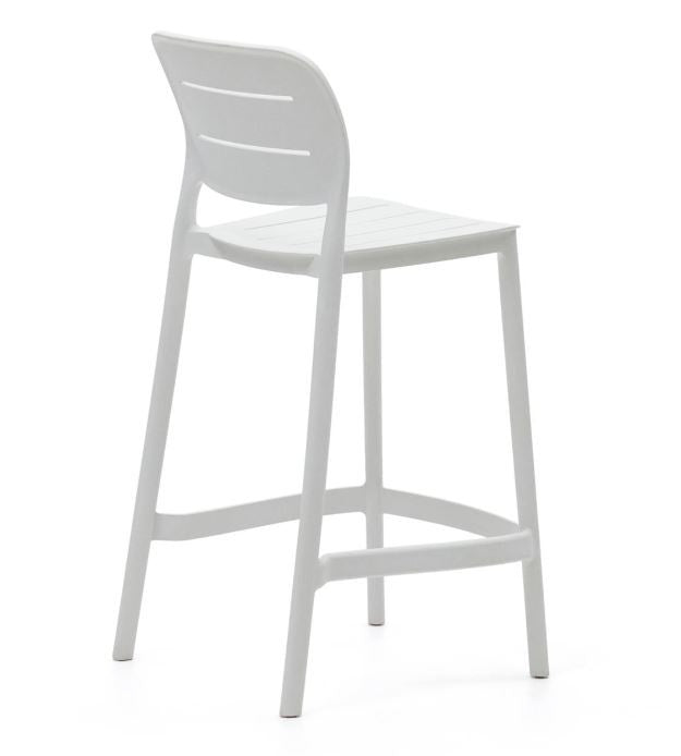Scaun exterior bar alb din plastic Morella Kave Home