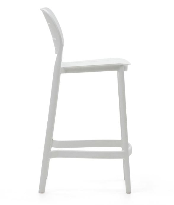 Scaun exterior bar alb din plastic Morella Kave Home