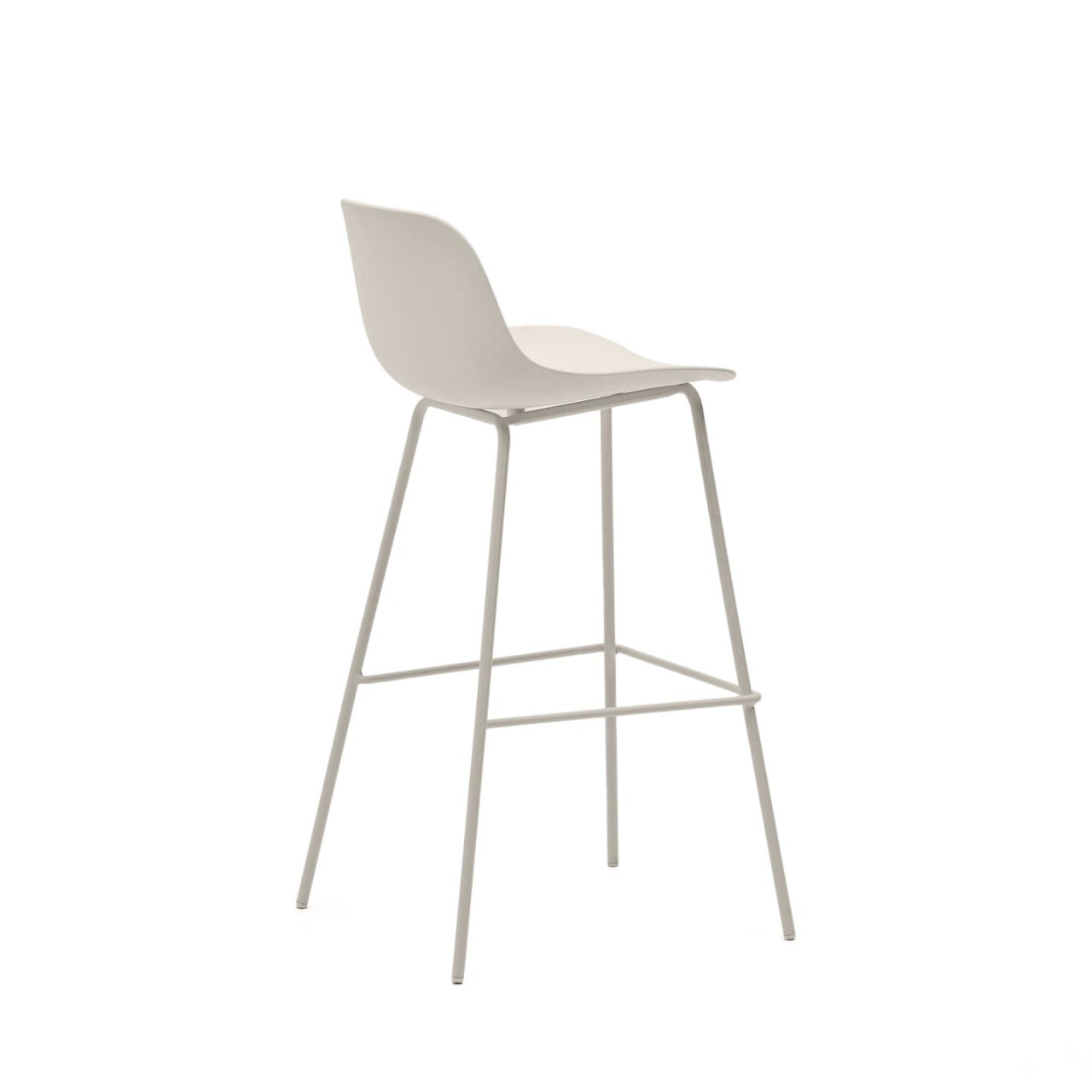 Scaun exterior bar bej din plastic Altea Kave Home