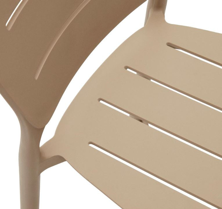 Scaun exterior bar crem din plastic Morella Kave Home