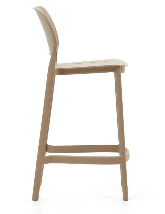 Scaun exterior bar crem din plastic Morella Kave Home