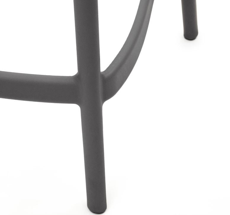Scaun exterior bar gri din plastic Morella Kave Home