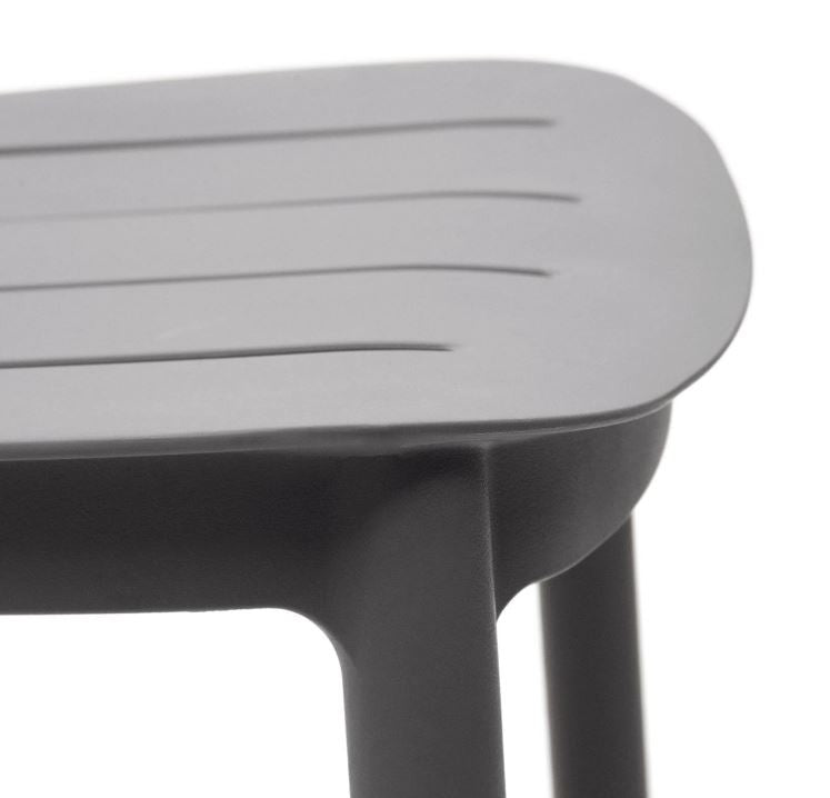 Scaun exterior bar gri din plastic Morella Kave Home