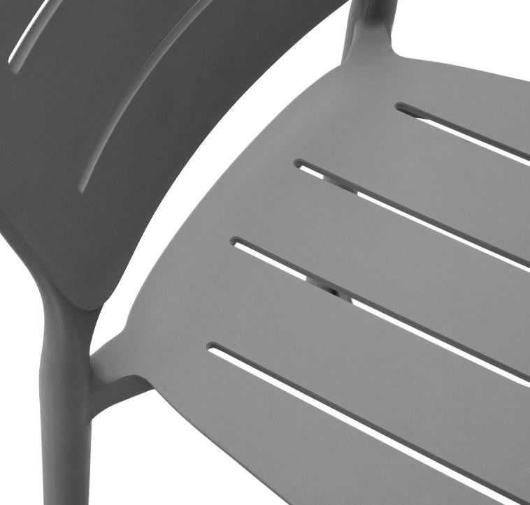 Scaun exterior bar gri din plastic Morella Kave Home