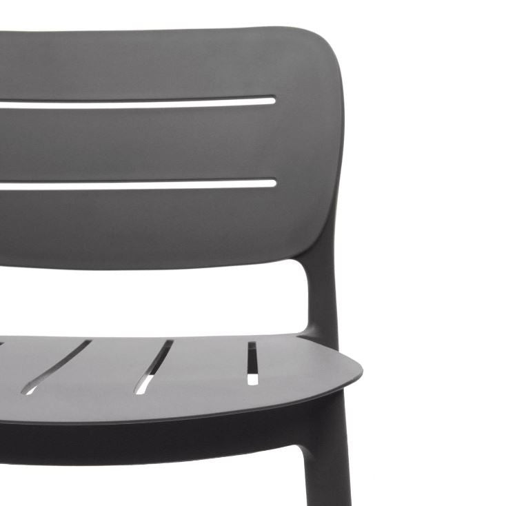 Scaun exterior bar gri din plastic Morella Kave Home