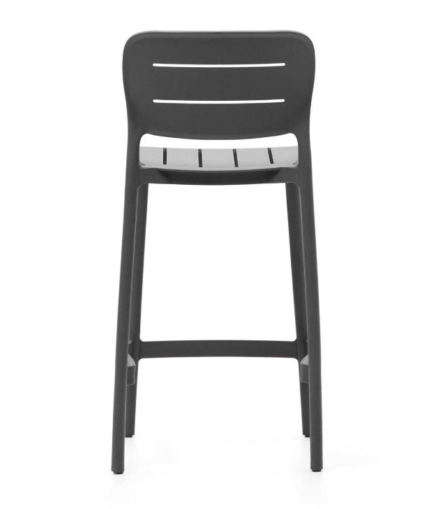 Scaun exterior bar gri din plastic Morella Kave Home