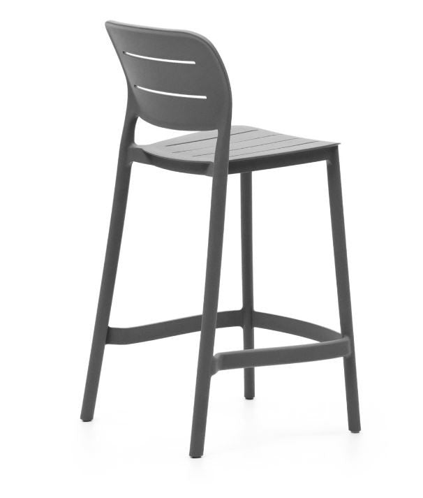 Scaun exterior bar gri din plastic Morella Kave Home