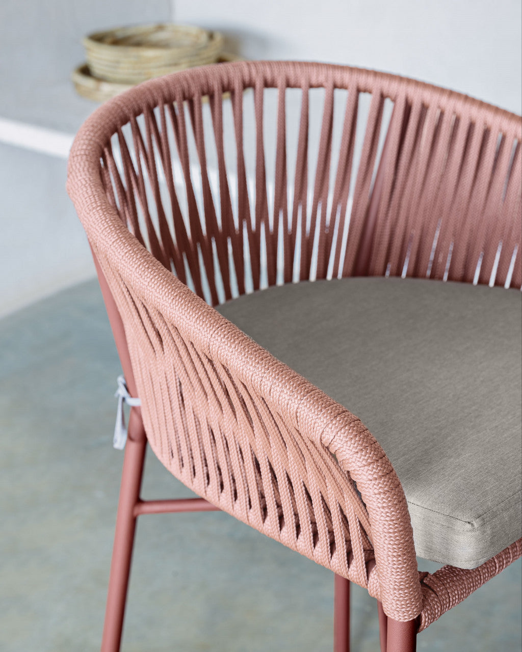 Scaun exterior bar maro din metal Yanet Kave Home