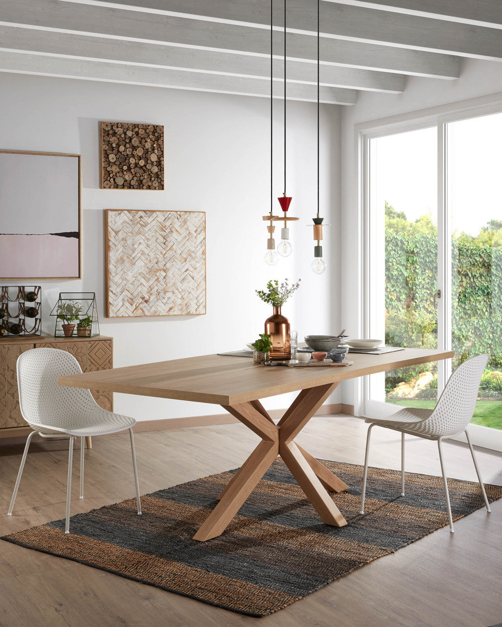 Scaun exterior dining alb din metal Quinby Kave Home