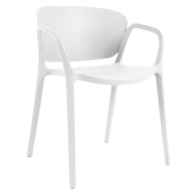 Scaun exterior dining alb din plastic Ania Kave Home
