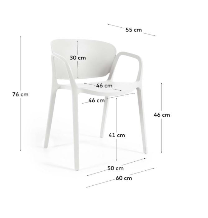 Scaun exterior dining alb din plastic Ania Kave Home