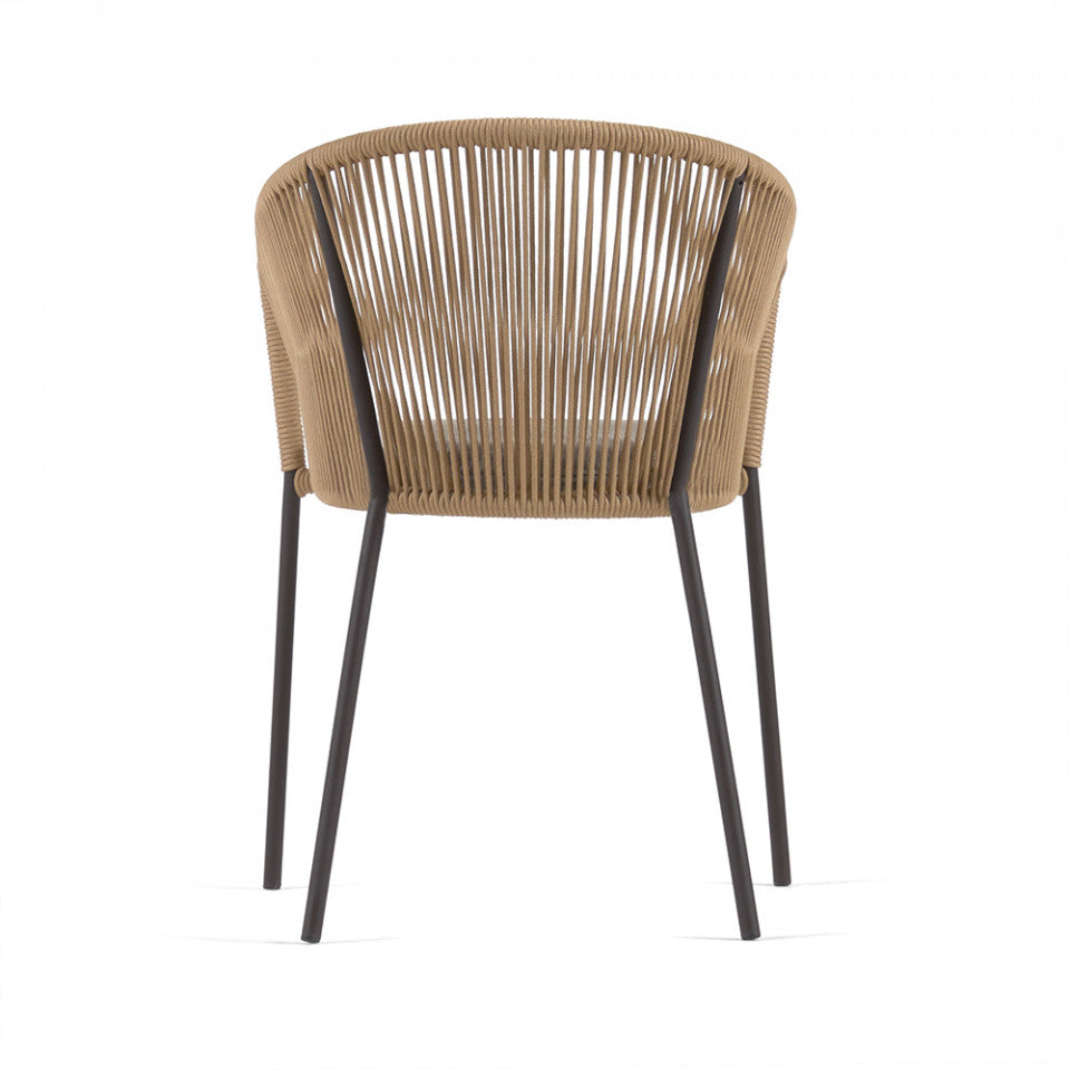 Scaun exterior dining bej din metal Yanet Kave Home