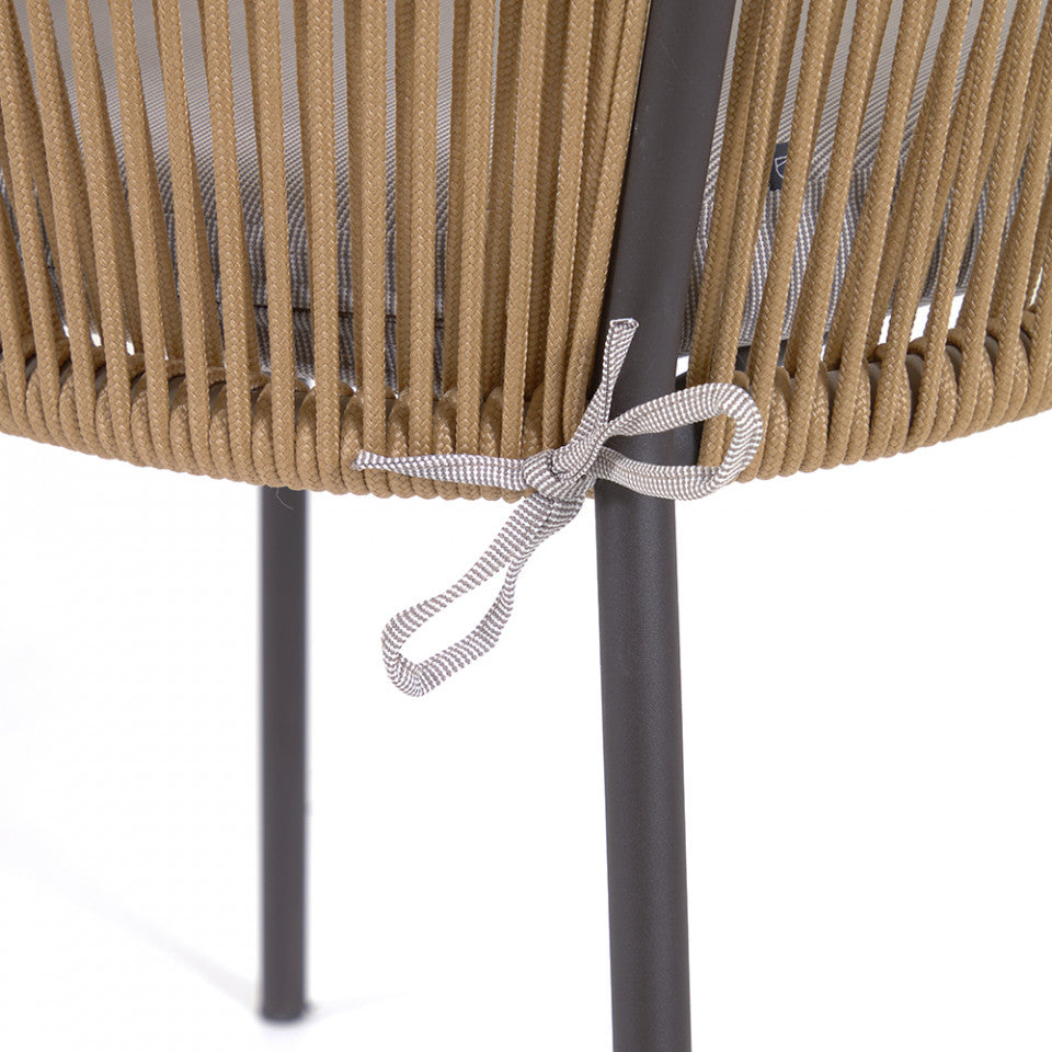 Scaun exterior dining bej din metal Yanet Kave Home