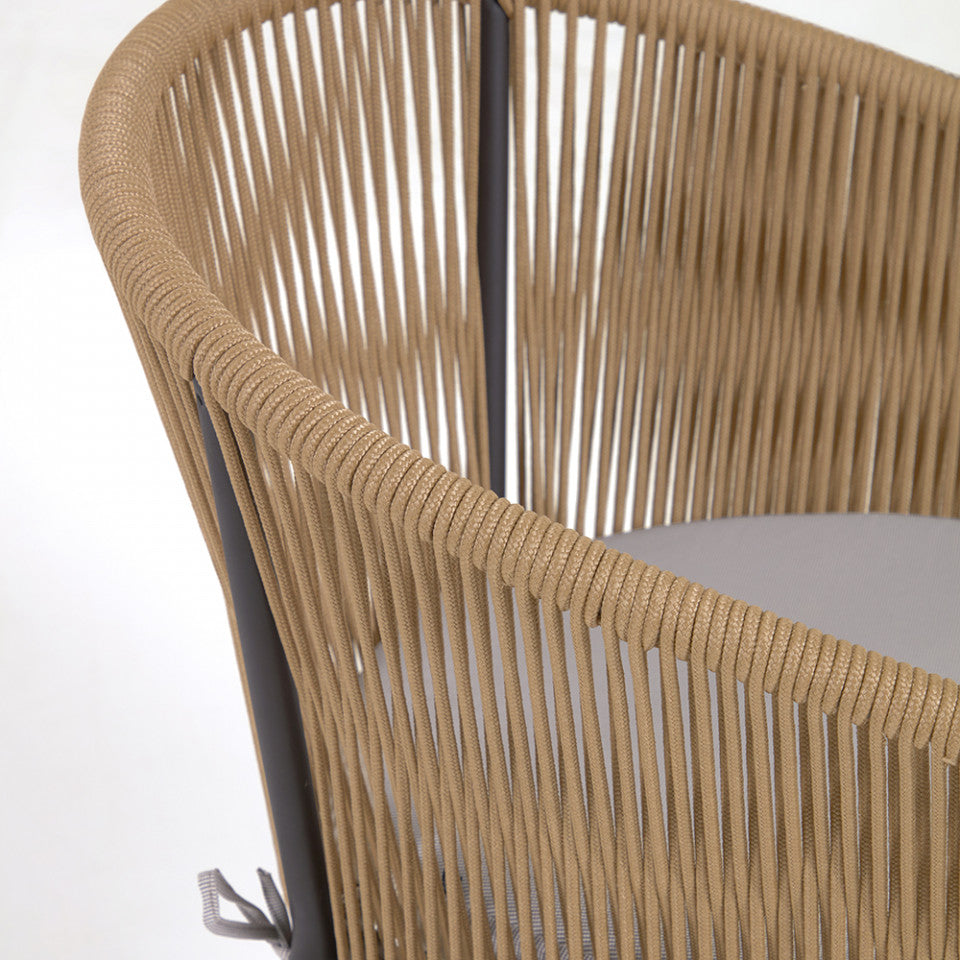Scaun exterior dining bej din metal Yanet Kave Home
