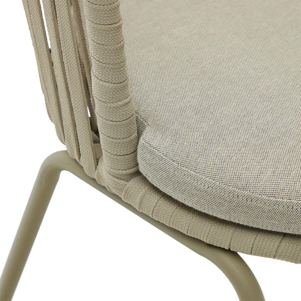 Scaun exterior dining bej din textil Saconca Kave Home