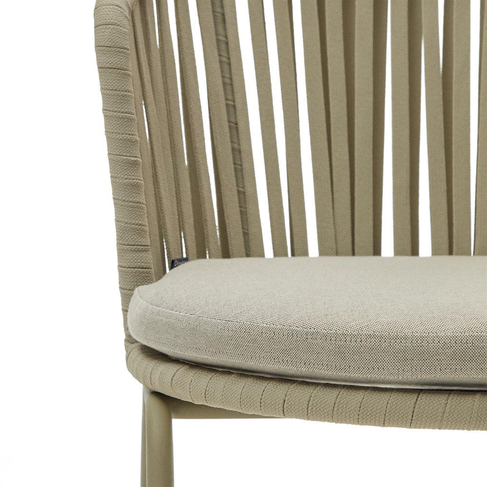 Scaun exterior dining bej din textil Saconca Kave Home